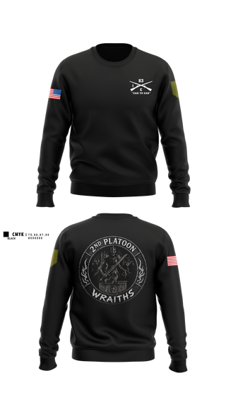 Crew Neck Sweatshirt, 2nd PLT, C co, 1-63 AR BN, Army, Teamtime, Team time, sublimation, custom sports apparel, team uniforms, spirit wear, spiritwear, sports uniforms, custom shirts, team store, custom team store, fundraiser sports, apparel fundraiser