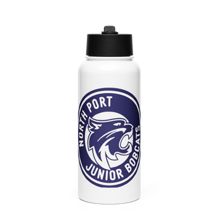 North Port Jr Bobcats 24422472 Stainless Steel Water Bottle with a Straw Lid