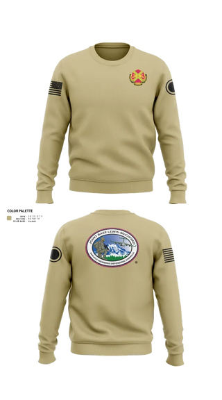Crew Neck Sweatshirt, JBLM GARRISON, Army, Teamtime, Team time, sublimation, custom sports apparel, team uniforms, spirit wear, spiritwear, sports uniforms, custom shirts, team store, custom team store, fundraiser sports, apparel fundraiser