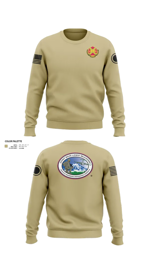 Crew Neck Sweatshirt, JBLM GARRISON, Army, Teamtime, Team time, sublimation, custom sports apparel, team uniforms, spirit wear, spiritwear, sports uniforms, custom shirts, team store, custom team store, fundraiser sports, apparel fundraiser