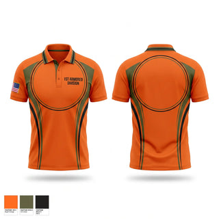 Short Sleeve Performance Polo, 1ST Armored Division, Army, Teamtime, Team time, sublimation, custom sports apparel, team uniforms, spirit wear, spiritwear, sports uniforms, custom shirts, team store, custom team store, fundraiser sports, apparel fundraiser