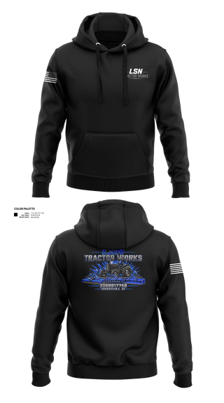 Hoodie, LSN Tractor Works, Police, Teamtime, Team time, sublimation, custom sports apparel, team uniforms, spirit wear, spiritwear, sports uniforms, custom shirts, team store, custom team store, fundraiser sports, apparel fundraiser