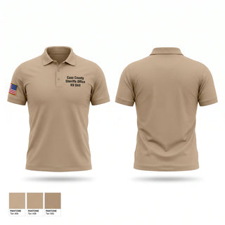 Short Sleeve Performance Polo, Cass County Sheriff's Office K9 Unit, Police, Teamtime, Team time, sublimation, custom sports apparel, team uniforms, spirit wear, spiritwear, sports uniforms, custom shirts, team store, custom team store, fundraiser sports, apparel fundraiser