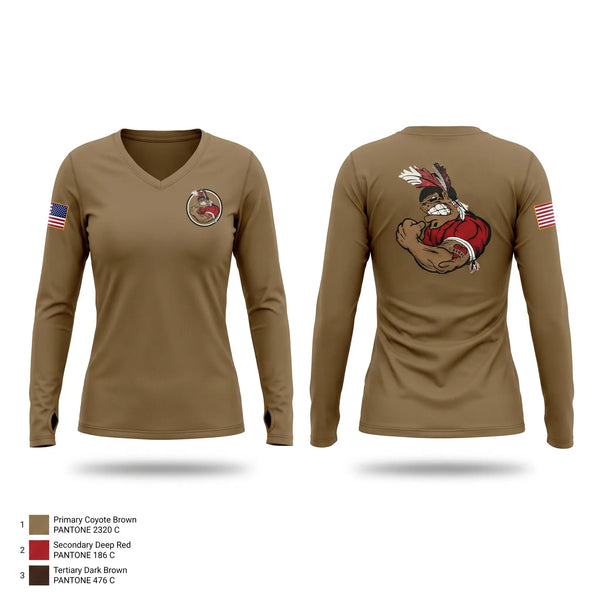 Womens Long Sleeve Vneck Shirt, JROTC, Army, Teamtime, Team time, sublimation, custom sports apparel, team uniforms, spirit wear, spiritwear, sports uniforms, custom shirts, team store, custom team store, fundraiser sports, apparel fundraiser
