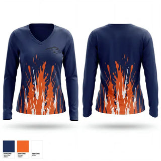 Womens Long Sleeve Vneck Shirt, Fultondale, Track & Field, Teamtime, Team time, sublimation, custom sports apparel, team uniforms, spirit wear, spiritwear, sports uniforms, custom shirts, team store, custom team store, fundraiser sports, apparel fundraiser