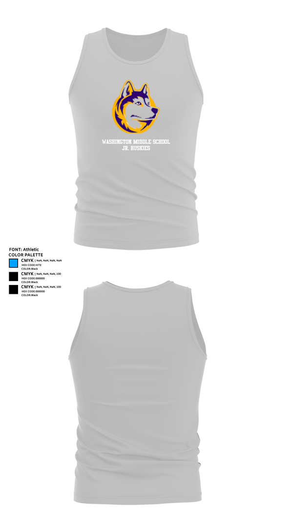 Tank Top, Washington Middle School Jr. Huskies, Men's Basketball, Teamtime, Team time, sublimation, custom sports apparel, team uniforms, spirit wear, spiritwear, sports uniforms, custom shirts, team store, custom team store, fundraiser sports, apparel fundraiser