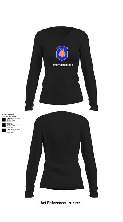 98th training div 48572159 Women's Long Sleeve V-neck Shirt - 22