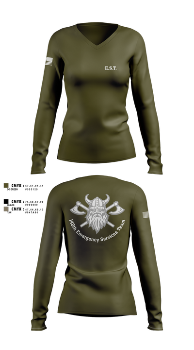 148th E.S.T. 42983044 Women's Long Sleeve V-neck Shirt - 2