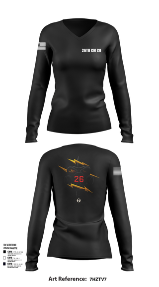 Womens Long Sleeve Vneck Shirt, 26th CM Co, , Teamtime, Team time, sublimation, custom sports apparel, team uniforms, spirit wear, spiritwear, sports uniforms, custom shirts, team store, custom team store, fundraiser sports, apparel fundraiser