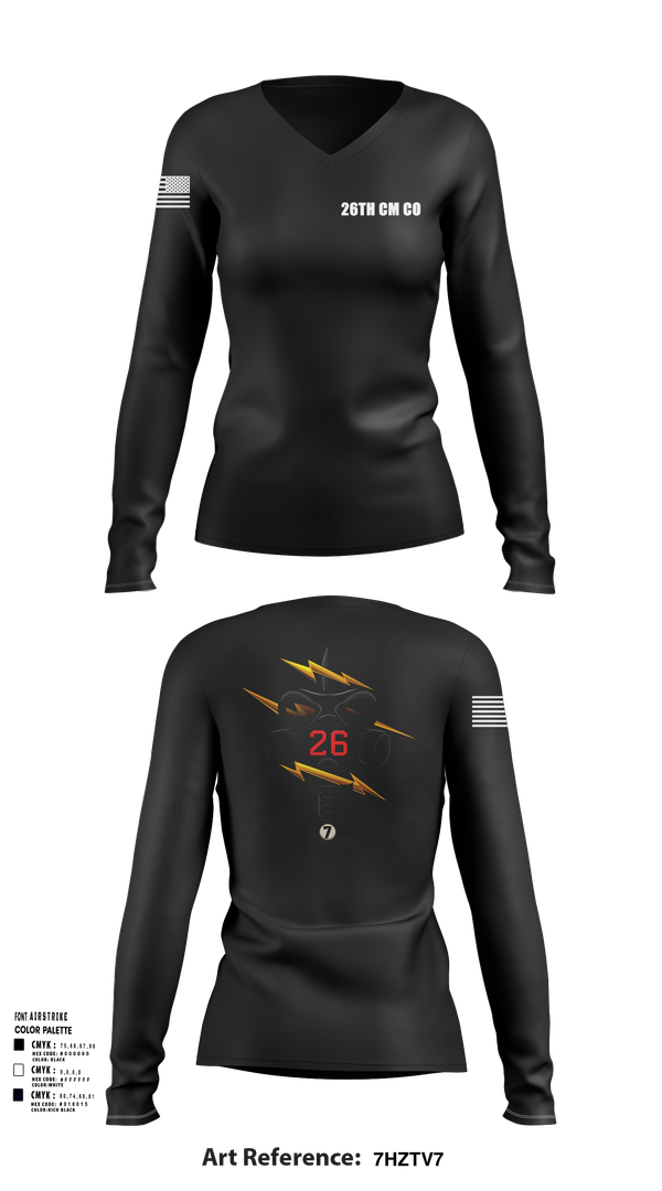 Womens Long Sleeve Vneck Shirt, 26th CM Co, , Teamtime, Team time, sublimation, custom sports apparel, team uniforms, spirit wear, spiritwear, sports uniforms, custom shirts, team store, custom team store, fundraiser sports, apparel fundraiser