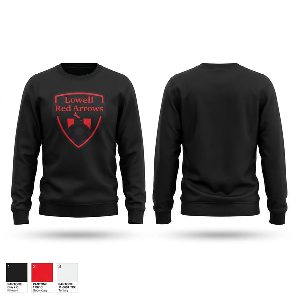 Crew Neck Sweatshirt, Lowell Red Arrows, Men's Soccer, Teamtime, Team time, sublimation, custom sports apparel, team uniforms, spirit wear, spiritwear, sports uniforms, custom shirts, team store, custom team store, fundraiser sports, apparel fundraiser