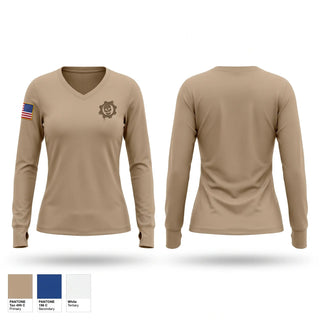 Womens Long Sleeve Vneck Shirt, FMS 4, Army, Teamtime, Team time, sublimation, custom sports apparel, team uniforms, spirit wear, spiritwear, sports uniforms, custom shirts, team store, custom team store, fundraiser sports, apparel fundraiser