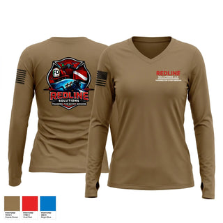 Womens Long Sleeve Vneck Shirt, Redline Solutions LLC, Fire Department, Teamtime, Team time, sublimation, custom sports apparel, team uniforms, spirit wear, spiritwear, sports uniforms, custom shirts, team store, custom team store, fundraiser sports, apparel fundraiser