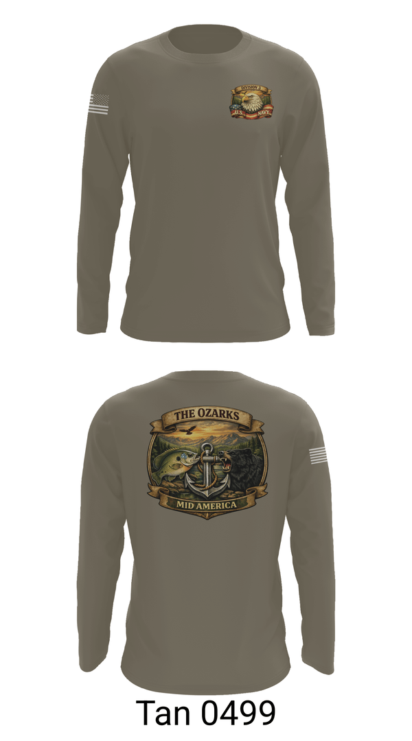 Long Sleeve Performance Shirt, Ozark Mid America, Navy, Teamtime, Team time, sublimation, custom sports apparel, team uniforms, spirit wear, spiritwear, sports uniforms, custom shirts, team store, custom team store, fundraiser sports, apparel fundraiser