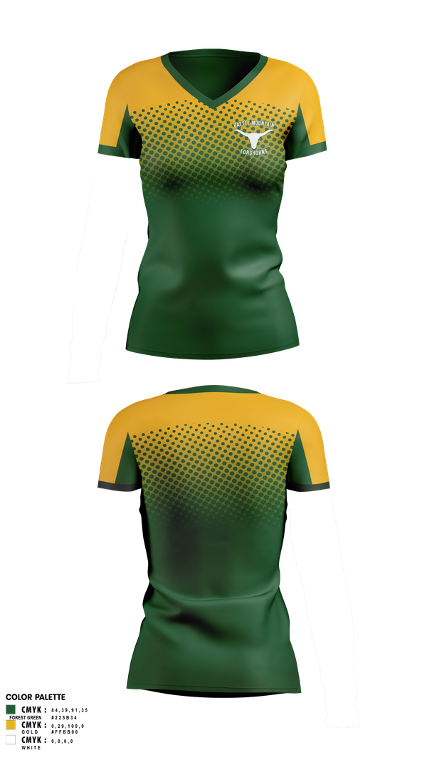 Womens Short Sleeve Vneck Shirt, Battle Mountain Longhorns, Wrestling, Teamtime, Team time, sublimation, custom sports apparel, team uniforms, spirit wear, spiritwear, sports uniforms, custom shirts, team store, custom team store, fundraiser sports, apparel fundraiser