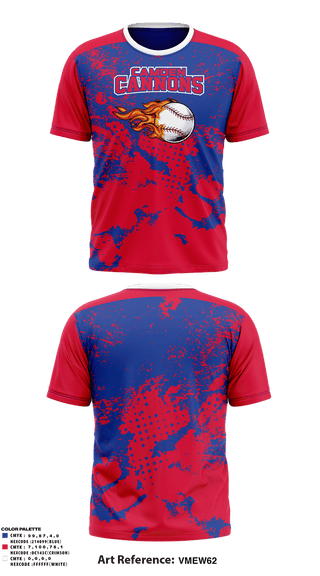 Short Sleeve Performance Shirt, Camden Cannons, Baseball, Teamtime, Team time, sublimation, custom sports apparel, team uniforms, spirit wear, spiritwear, sports uniforms, custom shirts, team store, custom team store, fundraiser sports, apparel fundraiser