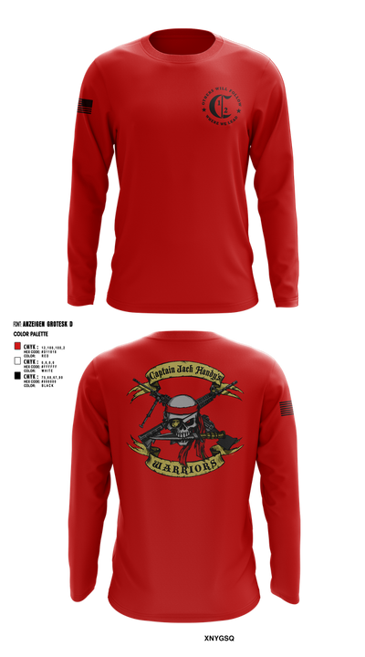 1st Battalion 2nd Marines Charlie Company 11974210 Long Sleeve Performance Shirt 2