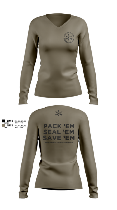 LMPD HSO TRT Women's Long Sleeve V-neck Shirt - 7
