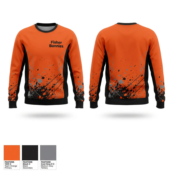Crew Neck Sweatshirt, Fisher Bunnies, Cross Country, Teamtime, Team time, sublimation, custom sports apparel, team uniforms, spirit wear, spiritwear, sports uniforms, custom shirts, team store, custom team store, fundraiser sports, apparel fundraiser