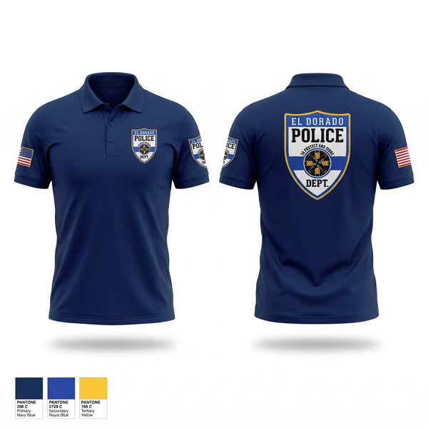Short Sleeve Performance Polo, El dorado Police Department, Police, Teamtime, Team time, sublimation, custom sports apparel, team uniforms, spirit wear, spiritwear, sports uniforms, custom shirts, team store, custom team store, fundraiser sports, apparel fundraiser