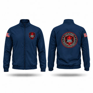 Windbreaker, Pekin PD, Police, Teamtime, Team time, sublimation, custom sports apparel, team uniforms, spirit wear, spiritwear, sports uniforms, custom shirts, team store, custom team store, fundraiser sports, apparel fundraiser