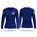 CLARK ATLANTA UNIVERSITY POLICE DEPARTMENT Women's Long Sleeve V-neck Shirt - 1