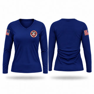Womens Long Sleeve Vneck Shirt, CLARK ATLANTA UNIVERSITY POLICE DEPARTMENT, Police, Teamtime, Team time, sublimation, custom sports apparel, team uniforms, spirit wear, spiritwear, sports uniforms, custom shirts, team store, custom team store, fundraiser sports, apparel fundraiser