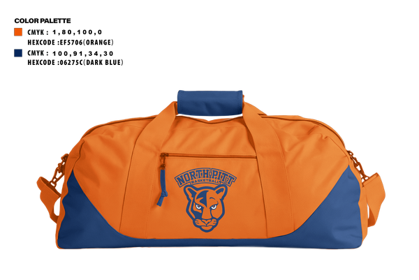 Duffle Bag, North Pitt High School Basketball, Men's Basketball, Teamtime, Team time, sublimation, custom sports apparel, team uniforms, spirit wear, spiritwear, sports uniforms, custom shirts, team store, custom team store, fundraiser sports, apparel fundraiser