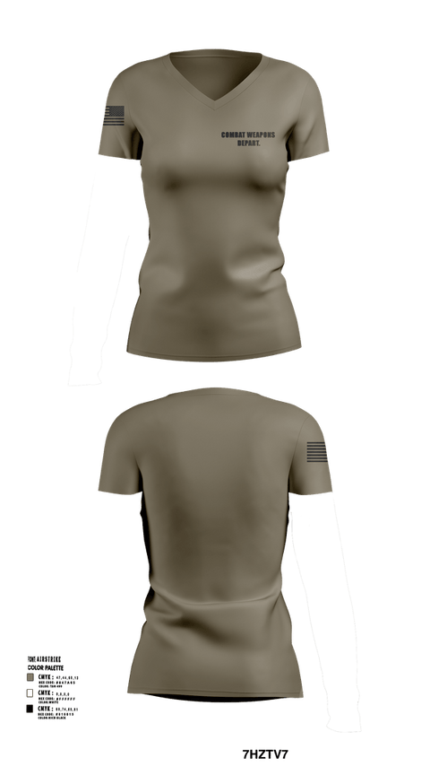 Womens Short Sleeve Vneck Shirt, Combat Weapons Depart., , Teamtime, Team time, sublimation, custom sports apparel, team uniforms, spirit wear, spiritwear, sports uniforms, custom shirts, team store, custom team store, fundraiser sports, apparel fundraiser