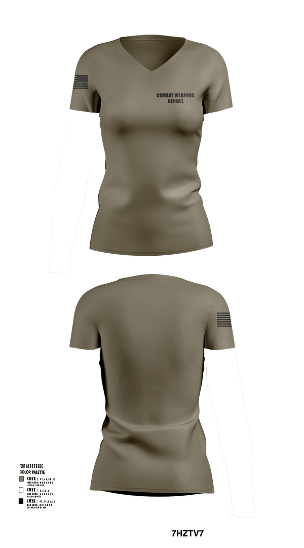 Womens Short Sleeve Vneck Shirt, Combat Weapons Depart., , Teamtime, Team time, sublimation, custom sports apparel, team uniforms, spirit wear, spiritwear, sports uniforms, custom shirts, team store, custom team store, fundraiser sports, apparel fundraiser