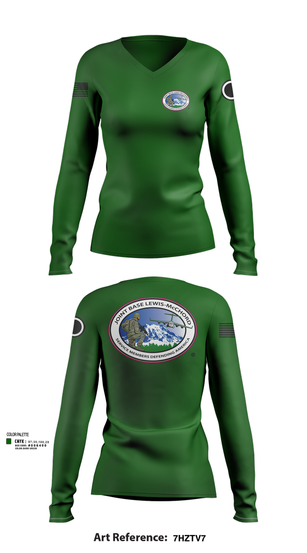 Womens Long Sleeve Vneck Shirt, HHC, GARRISON, Army, Teamtime, Team time, sublimation, custom sports apparel, team uniforms, spirit wear, spiritwear, sports uniforms, custom shirts, team store, custom team store, fundraiser sports, apparel fundraiser