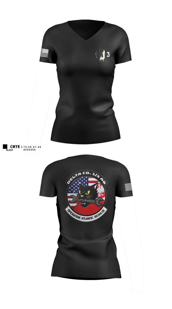 Womens Short Sleeve Vneck Shirt, Delta Co. 1-3 Attack Battalion, Army, Teamtime, Team time, sublimation, custom sports apparel, team uniforms, spirit wear, spiritwear, sports uniforms, custom shirts, team store, custom team store, fundraiser sports, apparel fundraiser