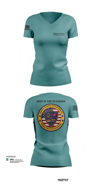 LaBelle Criminal Justice Academy 31997557 Women's Short Sleeve V-neck Shirt - 105