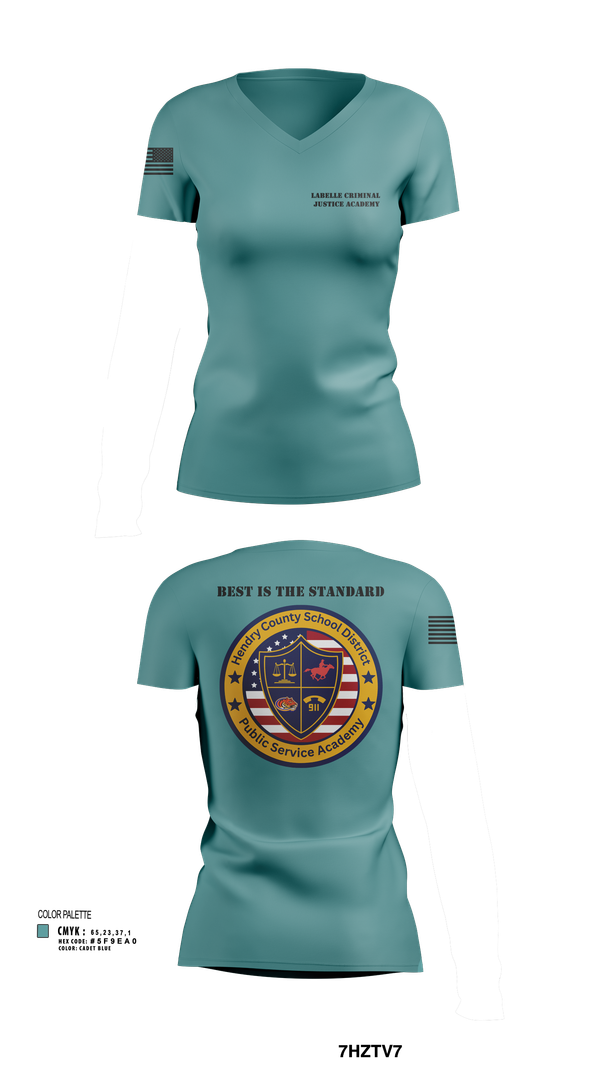 Womens Short Sleeve Vneck Shirt, LaBelle Criminal Justice Academy, Police, Teamtime, Team time, sublimation, custom sports apparel, team uniforms, spirit wear, spiritwear, sports uniforms, custom shirts, team store, custom team store, fundraiser sports, apparel fundraiser