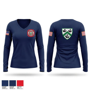 Womens Long Sleeve Vneck Shirt, Moosup Valley Fire Company, Fire Department, Teamtime, Team time, sublimation, custom sports apparel, team uniforms, spirit wear, spiritwear, sports uniforms, custom shirts, team store, custom team store, fundraiser sports, apparel fundraiser