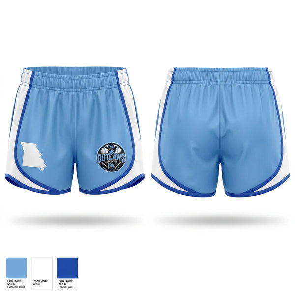 Womens Shorts, Munford Outlaws, Baseball, Teamtime, Team time, sublimation, custom sports apparel, team uniforms, spirit wear, spiritwear, sports uniforms, custom shirts, team store, custom team store, fundraiser sports, apparel fundraiser