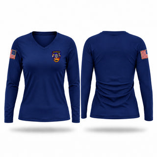 Womens Long Sleeve Vneck Shirt, D.O.W POLICE, Police, Teamtime, Team time, sublimation, custom sports apparel, team uniforms, spirit wear, spiritwear, sports uniforms, custom shirts, team store, custom team store, fundraiser sports, apparel fundraiser