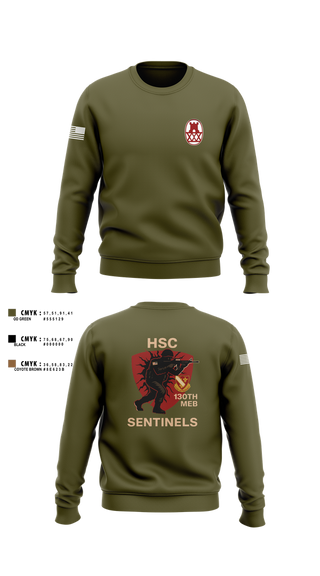 Crew Neck Sweatshirt, HSC 130th MEB, Army, Teamtime, Team time, sublimation, custom sports apparel, team uniforms, spirit wear, spiritwear, sports uniforms, custom shirts, team store, custom team store, fundraiser sports, apparel fundraiser