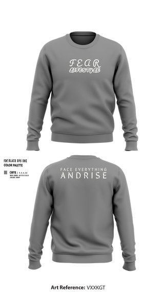 Crew Neck Sweatshirt, FearLifestyle, , Teamtime, Team time, sublimation, custom sports apparel, team uniforms, spirit wear, spiritwear, sports uniforms, custom shirts, team store, custom team store, fundraiser sports, apparel fundraiser