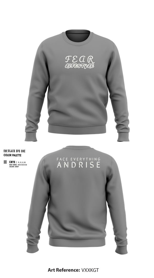 Crew Neck Sweatshirt, FearLifestyle, , Teamtime, Team time, sublimation, custom sports apparel, team uniforms, spirit wear, spiritwear, sports uniforms, custom shirts, team store, custom team store, fundraiser sports, apparel fundraiser
