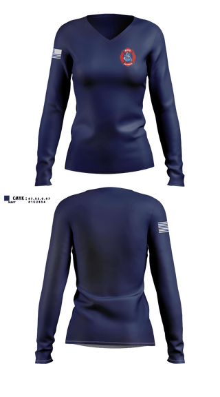 Womens Long Sleeve Vneck Shirt, Rice Fire Dept, Fire Department, Teamtime, Team time, sublimation, custom sports apparel, team uniforms, spirit wear, spiritwear, sports uniforms, custom shirts, team store, custom team store, fundraiser sports, apparel fundraiser