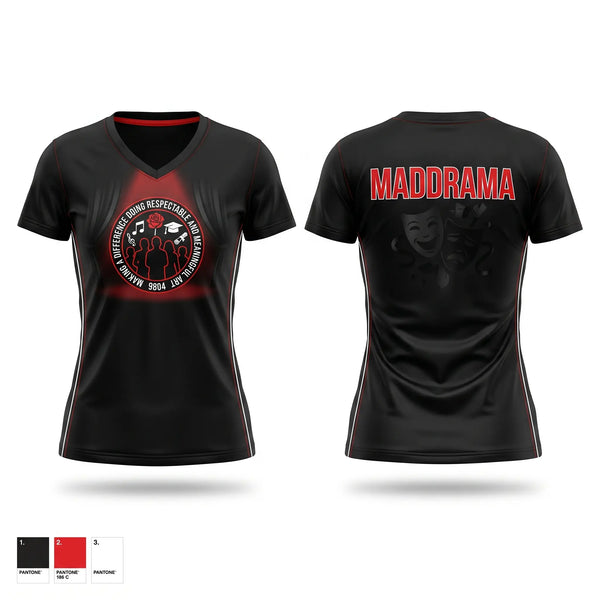 Womens Short Sleeve Vneck Shirt, MADDRAMA Performance Troupe, , Teamtime, Team time, sublimation, custom sports apparel, team uniforms, spirit wear, spiritwear, sports uniforms, custom shirts, team store, custom team store, fundraiser sports, apparel fundraiser