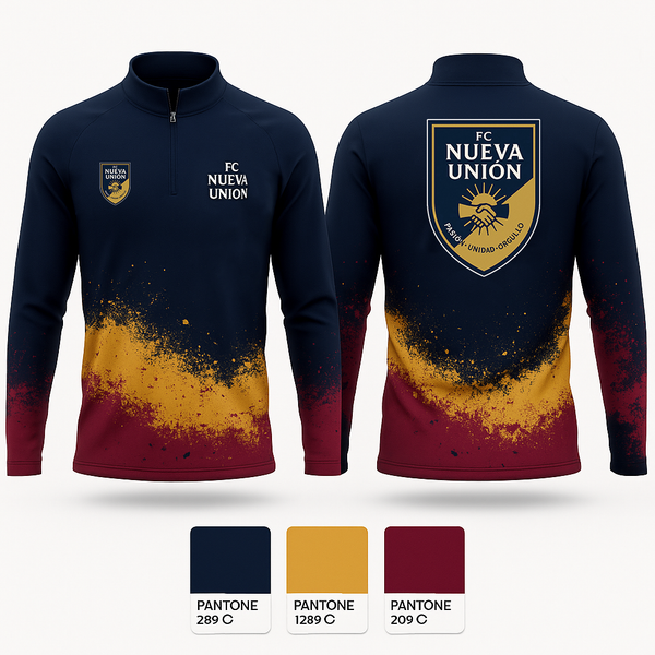 Quarter Zip Jacket, FC Nueva Unión, Men's Soccer, Teamtime, Team time, sublimation, custom sports apparel, team uniforms, spirit wear, spiritwear, sports uniforms, custom shirts, team store, custom team store, fundraiser sports, apparel fundraiser