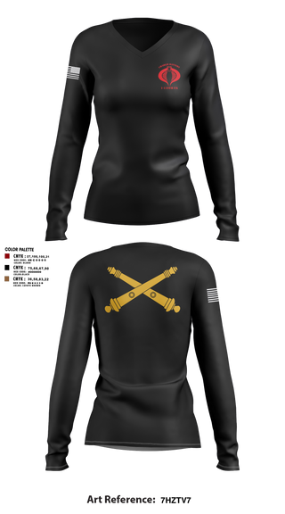 Women's Long Sleeve Vneck Shirt, Charlie Battery, 1-119th FA, , Teamtime, Team time, sublimation, custom sports apparel, team uniforms, spirit wear, spiritwear, sports uniforms, custom shirts, team store, custom team store, fundraiser sports, apparel fundraiser