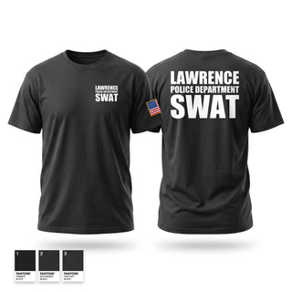 Old School Cotton Feel Shirt, Lawrence Police Department SWAT, Police, Teamtime, Team time, sublimation, custom sports apparel, team uniforms, spirit wear, spiritwear, sports uniforms, custom shirts, team store, custom team store, fundraiser sports, apparel fundraiser