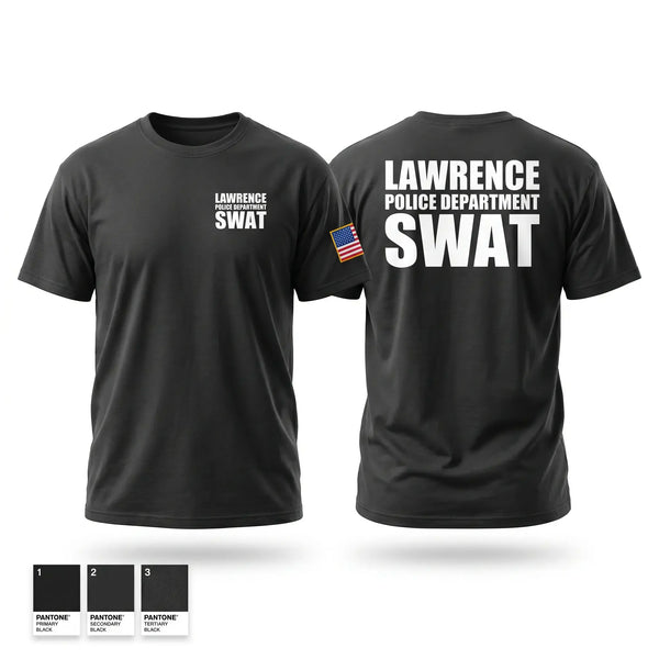 Old School Cotton Feel Shirt, Lawrence Police Department SWAT, Police, Teamtime, Team time, sublimation, custom sports apparel, team uniforms, spirit wear, spiritwear, sports uniforms, custom shirts, team store, custom team store, fundraiser sports, apparel fundraiser