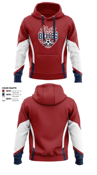 Hoodie, Liberty Bells, Women's Soccer, Teamtime, Team time, sublimation, custom sports apparel, team uniforms, spirit wear, spiritwear, sports uniforms, custom shirts, team store, custom team store, fundraiser sports, apparel fundraiser