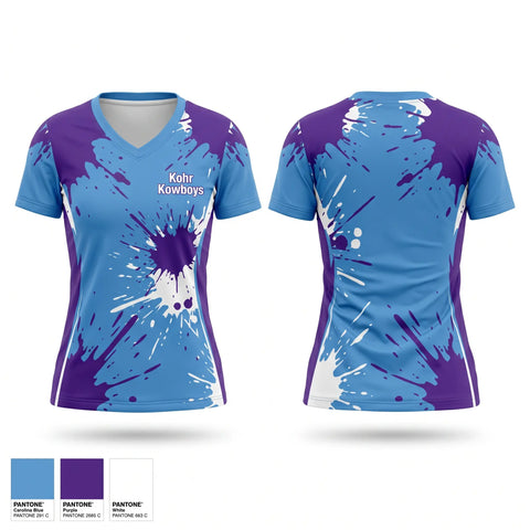 Womens Short Sleeve Vneck Shirt, Kohr Kowboys, Baseball, Teamtime, Team time, sublimation, custom sports apparel, team uniforms, spirit wear, spiritwear, sports uniforms, custom shirts, team store, custom team store, fundraiser sports, apparel fundraiser