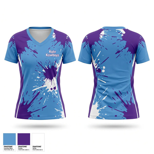 Womens Short Sleeve Vneck Shirt, Kohr Kowboys, Baseball, Teamtime, Team time, sublimation, custom sports apparel, team uniforms, spirit wear, spiritwear, sports uniforms, custom shirts, team store, custom team store, fundraiser sports, apparel fundraiser