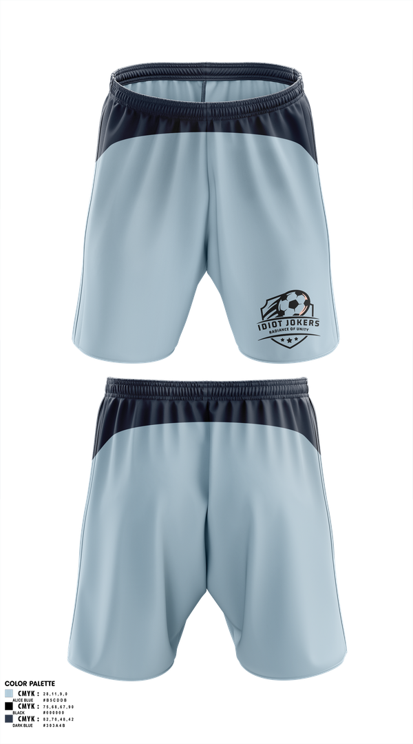 Mens Soccer Shorts, Idiot Jokers, Men's Soccer, Teamtime, Team time, sublimation, custom sports apparel, team uniforms, spirit wear, spiritwear, sports uniforms, custom shirts, team store, custom team store, fundraiser sports, apparel fundraiser